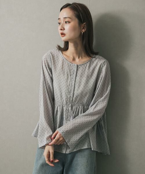 SENSE OF PLACE by URBAN RESEARCH / センスオブプレイス バイ アーバンリサーチ シャツ・ブラウス | フロッキードットウエストギャザーブラウス | 詳細2