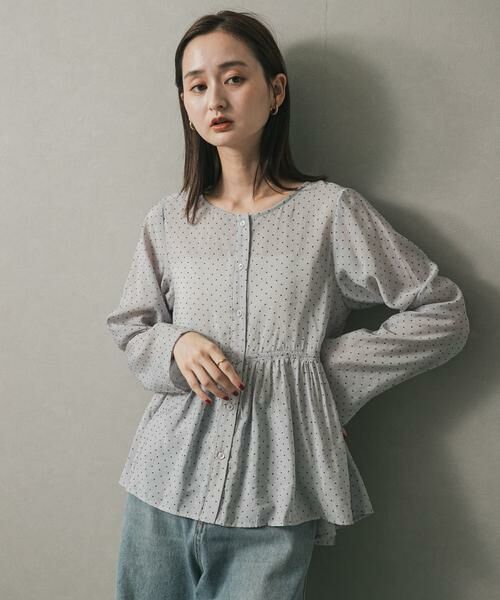 SENSE OF PLACE by URBAN RESEARCH / センスオブプレイス バイ アーバンリサーチ シャツ・ブラウス | フロッキードットウエストギャザーブラウス | 詳細3