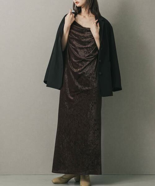 SENSE OF PLACE by URBAN RESEARCH / センスオブプレイス バイ アーバンリサーチ ワンピース | シアーベロアドレープキャミワンピ | 詳細2
