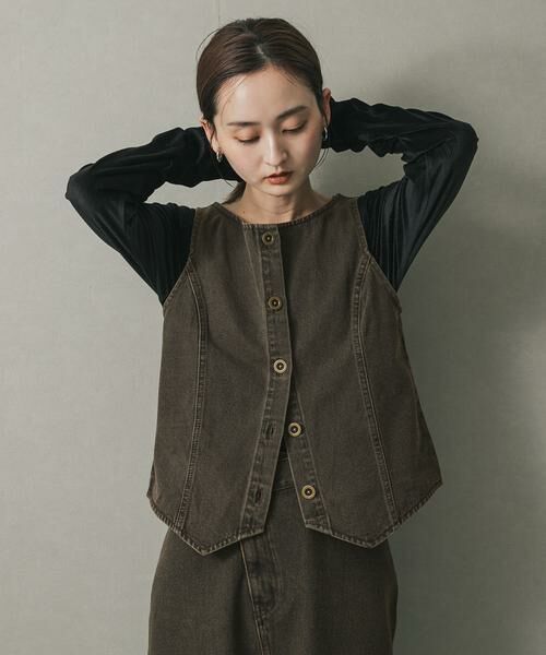 SENSE OF PLACE by URBAN RESEARCH / センスオブプレイス バイ アーバンリサーチ ベスト | デニムコンパクトジレ | 詳細1