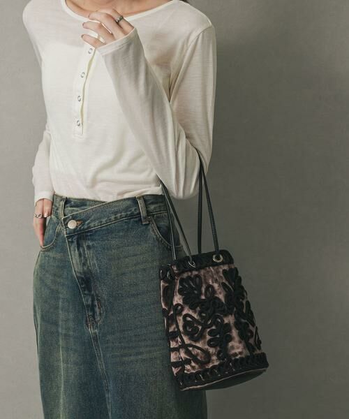 SENSE OF PLACE by URBAN RESEARCH / センスオブプレイス バイ アーバンリサーチ ハンドバッグ | コードシシュウベロアバッグ | 詳細3