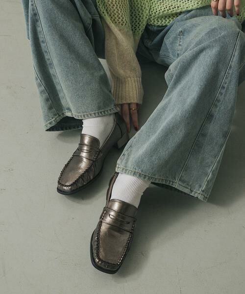 SENSE OF PLACE by URBAN RESEARCH / センスオブプレイス バイ アーバンリサーチ フラットシューズ | メタリックギャザーローファー | 詳細6