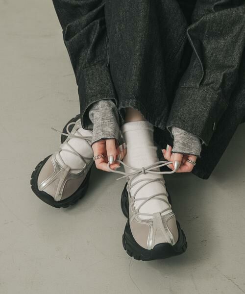 SENSE OF PLACE by URBAN RESEARCH/センスオブプレイス バイ アーバンリサーチ レースアップバレエスニーカー グレー L