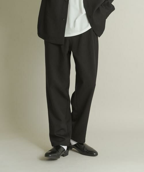 SENSE OF PLACE by URBAN RESEARCH / センスオブプレイス バイ アーバンリサーチ その他パンツ | ウールライクダブルタックテーパードパンツ(ブラック)