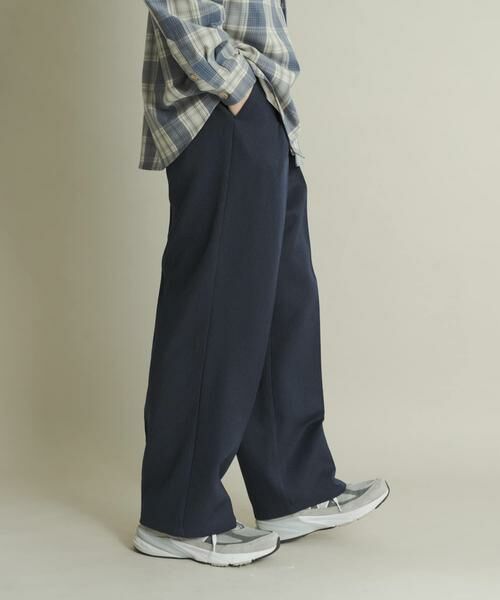 SENSE OF PLACE by URBAN RESEARCH / センスオブプレイス バイ アーバンリサーチ その他パンツ | ウールライクダブルタックワイドパンツ(ネイビー)