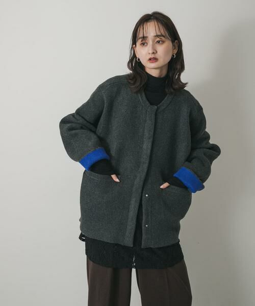 SENSE OF PLACE by URBAN RESEARCH / センスオブプレイス バイ アーバンリサーチ その他アウター | バイカラーニットコート | 詳細30