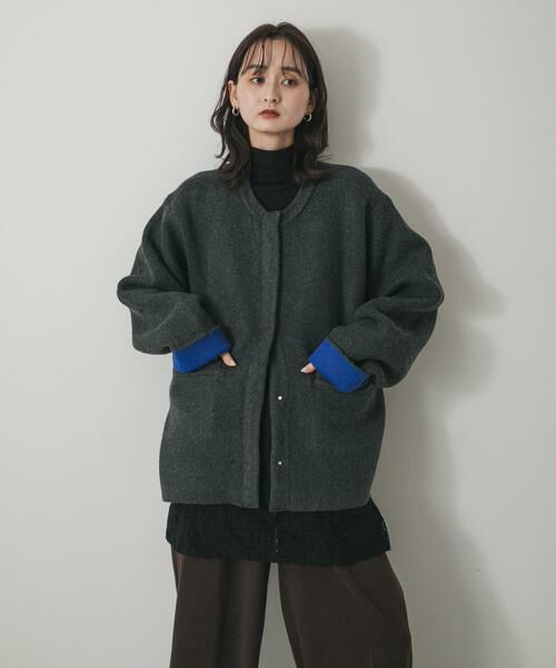 SENSE OF PLACE by URBAN RESEARCH/センスオブプレイス バイ アーバンリサーチ バイカラーニットコート その他1 one