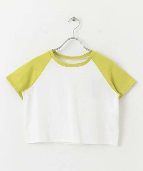 SENSE OF PLACE by URBAN RESEARCH/センスオブプレイス バイ アーバンリサーチ ラグランスリーブバイカラーミニTシャツ イエロー one SENSE OF PLACE by URBAN RESEARCH/センスオブプレイス バイ アーバンリサーチ ラグランスリーブバイカラーミニTシャツ イエロー one