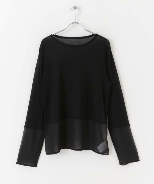 SENSE OF PLACE by URBAN RESEARCH / センスオブプレイス バイ アーバンリサーチ Tシャツ | シアーキリカエ長袖トップス | 詳細5