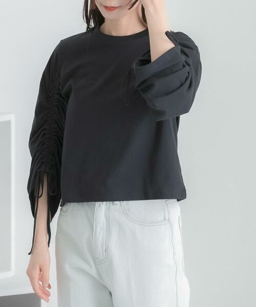 SENSE OF PLACE by URBAN RESEARCH / センスオブプレイス バイ アーバンリサーチ Tシャツ | ギャザースリーブクロップドTシャツ | 詳細23