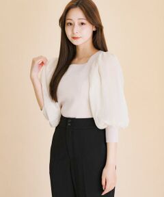 SENSE OF PLACE by URBAN RESEARCH / センスオブプレイス バイ アーバンリサーチ ニット・セーター | シアーボリュームスリーブセーター(5分袖)