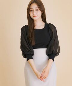 SENSE OF PLACE by URBAN RESEARCH / センスオブプレイス バイ アーバンリサーチ ニット・セーター | シアーボリュームスリーブセーター(5分袖)