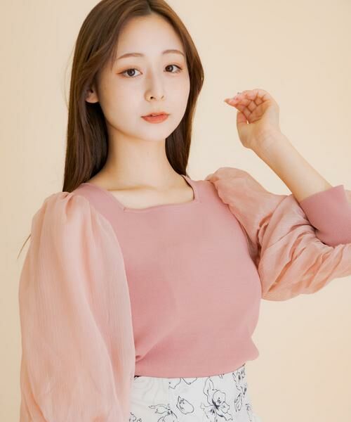 SENSE OF PLACE by URBAN RESEARCH / センスオブプレイス バイ アーバンリサーチ ニット・セーター | シアーボリュームスリーブセーター(5分袖) | 詳細1