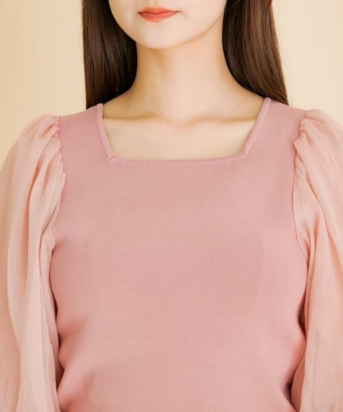 SENSE OF PLACE by URBAN RESEARCH / センスオブプレイス バイ アーバンリサーチ ニット・セーター | シアーボリュームスリーブセーター(5分袖) | 詳細12