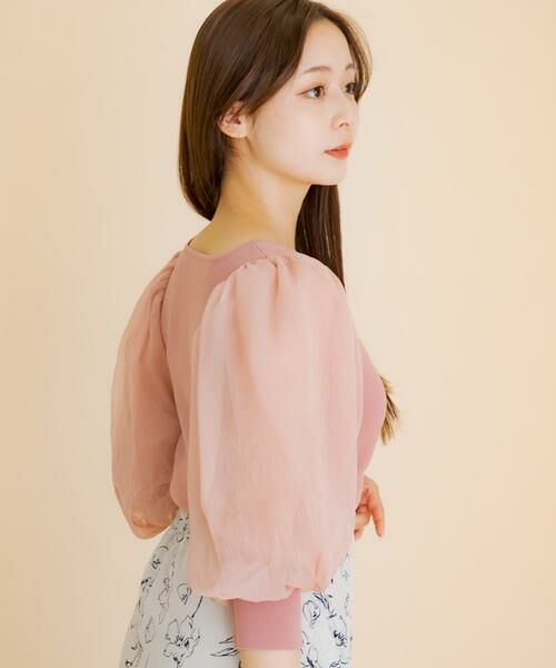 SENSE OF PLACE by URBAN RESEARCH / センスオブプレイス バイ アーバンリサーチ ニット・セーター | シアーボリュームスリーブセーター(5分袖) | 詳細3