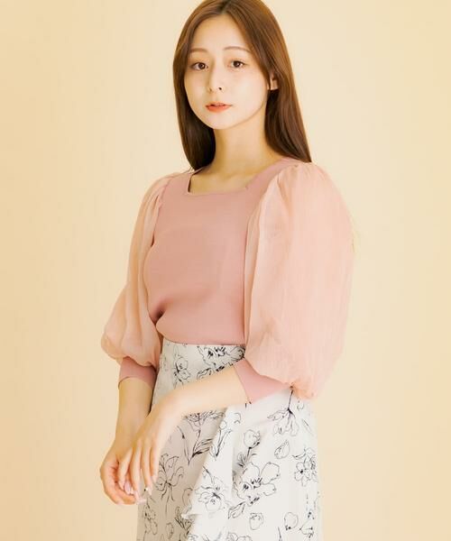 SENSE OF PLACE by URBAN RESEARCH / センスオブプレイス バイ アーバンリサーチ ニット・セーター | シアーボリュームスリーブセーター(5分袖) | 詳細5