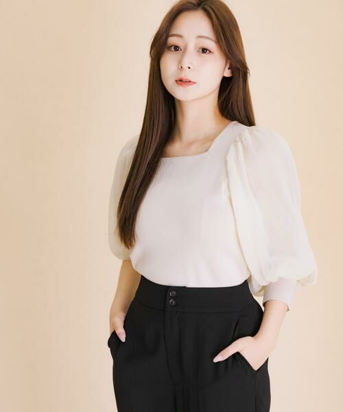 SENSE OF PLACE by URBAN RESEARCH / センスオブプレイス バイ アーバンリサーチ ニット・セーター | シアーボリュームスリーブセーター(5分袖) | 詳細17