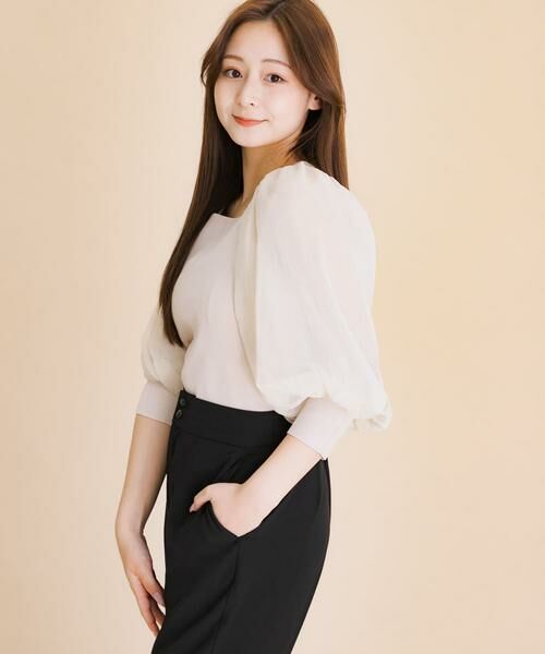 SENSE OF PLACE by URBAN RESEARCH / センスオブプレイス バイ アーバンリサーチ ニット・セーター | シアーボリュームスリーブセーター(5分袖) | 詳細20