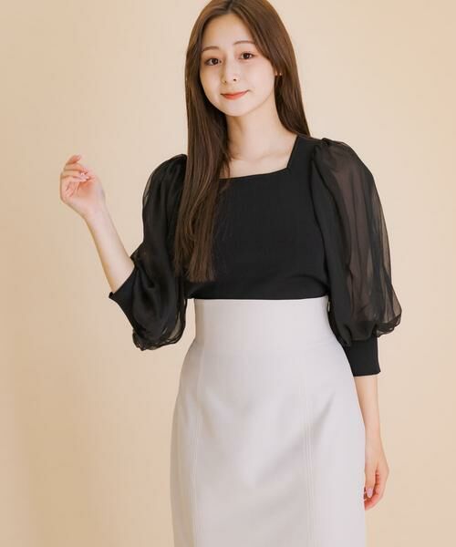 SENSE OF PLACE by URBAN RESEARCH / センスオブプレイス バイ アーバンリサーチ ニット・セーター | シアーボリュームスリーブセーター(5分袖) | 詳細27