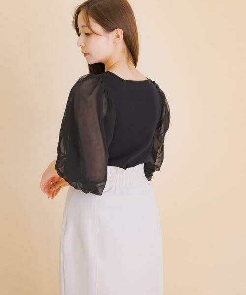 SENSE OF PLACE by URBAN RESEARCH / センスオブプレイス バイ アーバンリサーチ ニット・セーター | シアーボリュームスリーブセーター(5分袖) | 詳細30