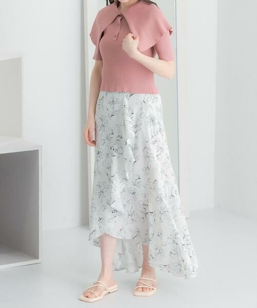 SENSE OF PLACE by URBAN RESEARCH / センスオブプレイス バイ アーバンリサーチ ニット・セーター | ラッフルカラーコンパクトセーター(5分袖) | 詳細1