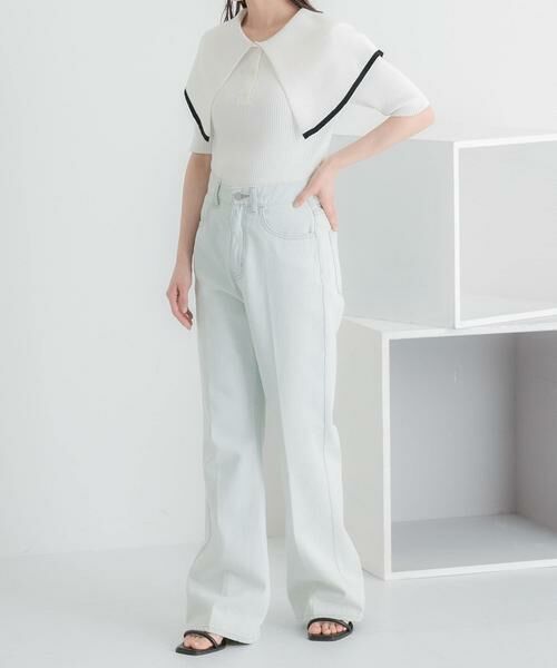 SENSE OF PLACE by URBAN RESEARCH / センスオブプレイス バイ アーバンリサーチ ニット・セーター | ラッフルカラーコンパクトセーター(5分袖) | 詳細10