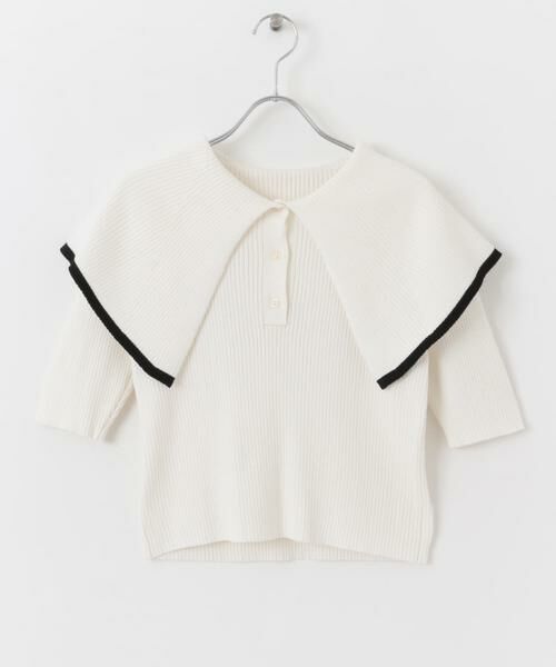 SENSE OF PLACE by URBAN RESEARCH / センスオブプレイス バイ アーバンリサーチ ニット・セーター | ラッフルカラーコンパクトセーター(5分袖) | 詳細12