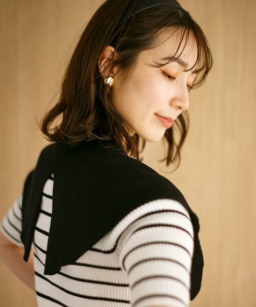 SENSE OF PLACE by URBAN RESEARCH / センスオブプレイス バイ アーバンリサーチ ニット・セーター | ラッフルカラーコンパクトセーター(5分袖) | 詳細14