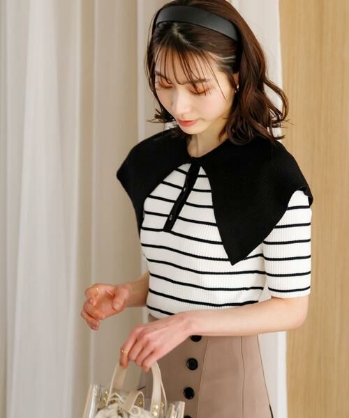 SENSE OF PLACE by URBAN RESEARCH / センスオブプレイス バイ アーバンリサーチ ニット・セーター | ラッフルカラーコンパクトセーター(5分袖) | 詳細16