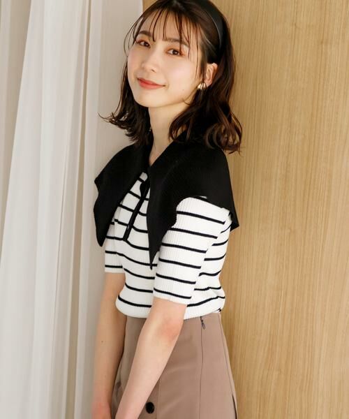 SENSE OF PLACE by URBAN RESEARCH / センスオブプレイス バイ アーバンリサーチ ニット・セーター | ラッフルカラーコンパクトセーター(5分袖) | 詳細17