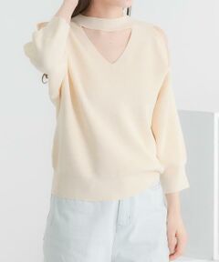 SENSE OF PLACE by URBAN RESEARCH / センスオブプレイス バイ アーバンリサーチ ニット・セーター | カットアウトハイネックセーター(5分袖)