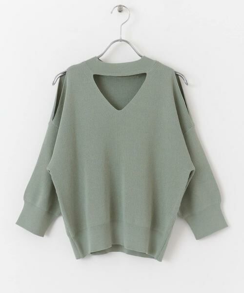 SENSE OF PLACE by URBAN RESEARCH / センスオブプレイス バイ アーバンリサーチ ニット・セーター | カットアウトハイネックセーター(5分袖) | 詳細6