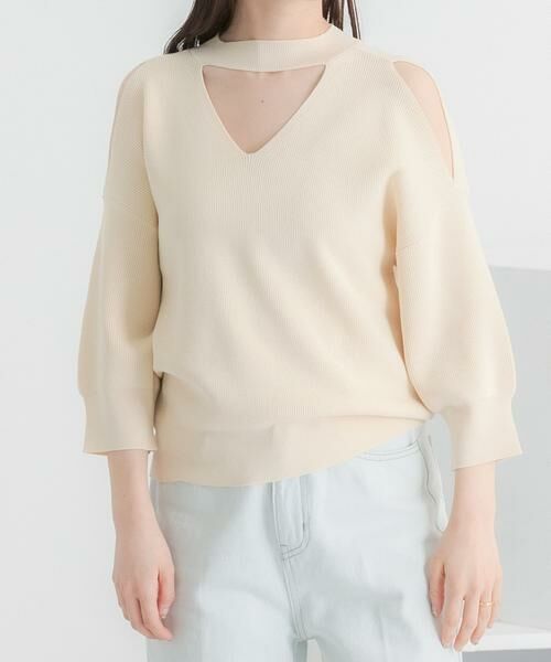 SENSE OF PLACE by URBAN RESEARCH / センスオブプレイス バイ アーバンリサーチ ニット・セーター | カットアウトハイネックセーター(5分袖) | 詳細10