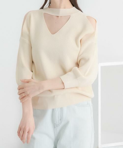 SENSE OF PLACE by URBAN RESEARCH / センスオブプレイス バイ アーバンリサーチ ニット・セーター | カットアウトハイネックセーター(5分袖) | 詳細11