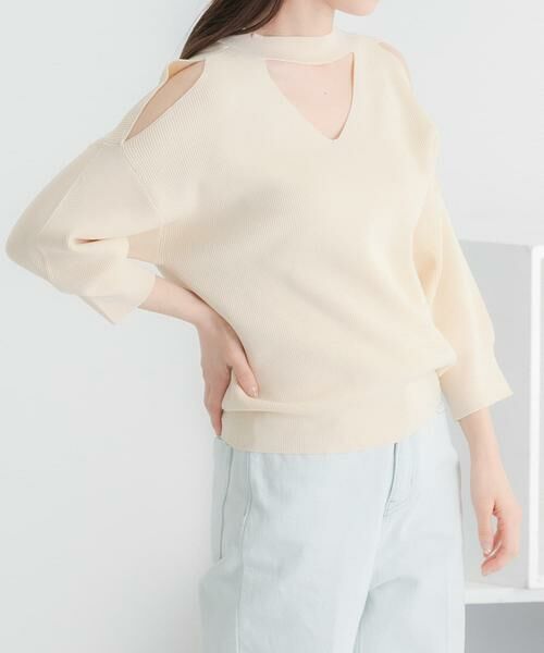 SENSE OF PLACE by URBAN RESEARCH / センスオブプレイス バイ アーバンリサーチ ニット・セーター | カットアウトハイネックセーター(5分袖) | 詳細12