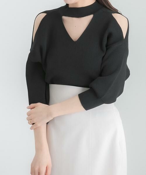 SENSE OF PLACE by URBAN RESEARCH / センスオブプレイス バイ アーバンリサーチ ニット・セーター | カットアウトハイネックセーター(5分袖) | 詳細20