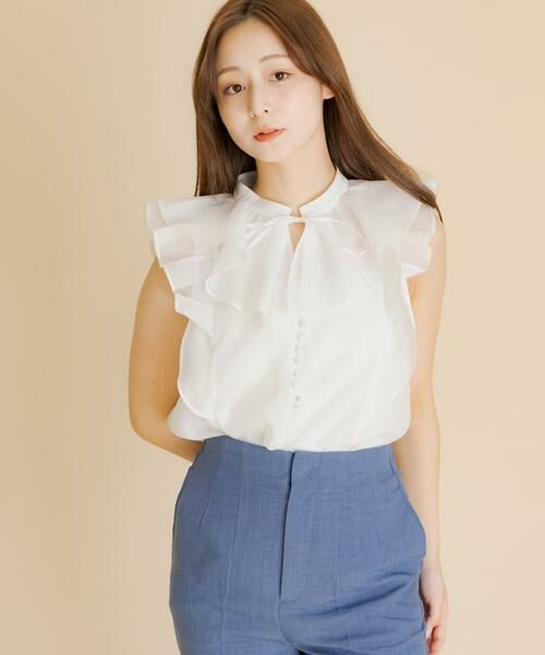 SENSE OF PLACE by URBAN RESEARCH / センスオブプレイス バイ アーバンリサーチ シャツ・ブラウス | シアーラッフルブラウス | 詳細1
