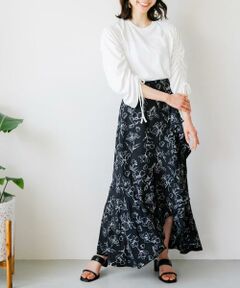 SENSE OF PLACE by URBAN RESEARCH / センスオブプレイス バイ アーバンリサーチ スカート | フラワープリントフリルスカート