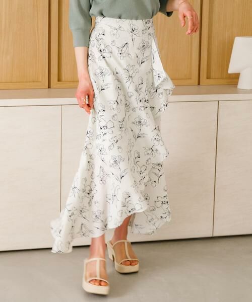 SENSE OF PLACE by URBAN RESEARCH / センスオブプレイス バイ アーバンリサーチ スカート | フラワープリントフリルスカート | 詳細1