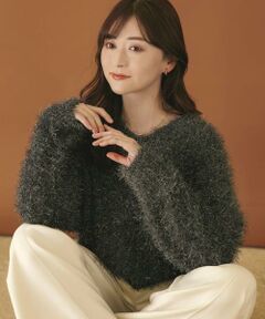 SENSE OF PLACE by URBAN RESEARCH / センスオブプレイス バイ アーバンリサーチ ニット・セーター | Vネックラメフリンジセーター