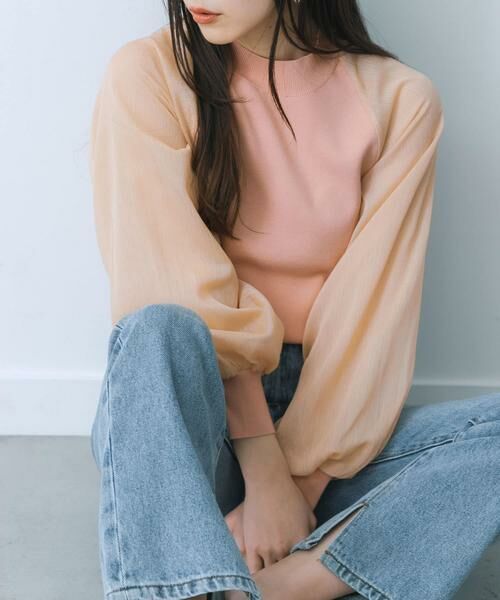 SENSE OF PLACE by URBAN RESEARCH / センスオブプレイス バイ アーバンリサーチ ニット・セーター | シアーボリュームスリーブセーター | 詳細1