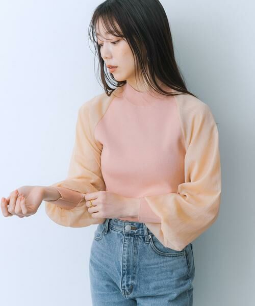 SENSE OF PLACE by URBAN RESEARCH / センスオブプレイス バイ アーバンリサーチ ニット・セーター | シアーボリュームスリーブセーター | 詳細4