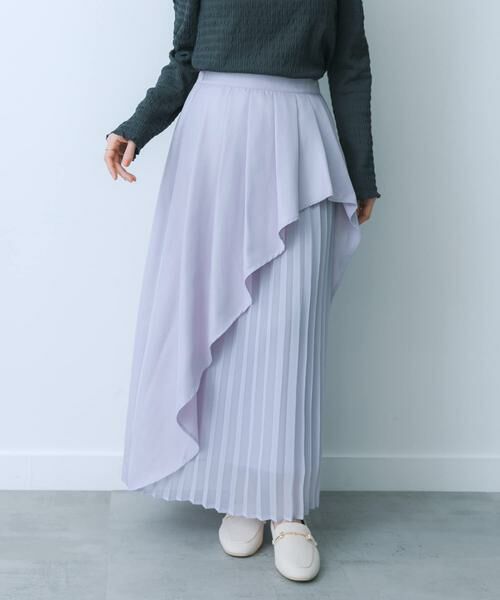 SENSE OF PLACE by URBAN RESEARCH / センスオブプレイス バイ アーバンリサーチ スカート | シアープリーツレイヤードスカート | 詳細1