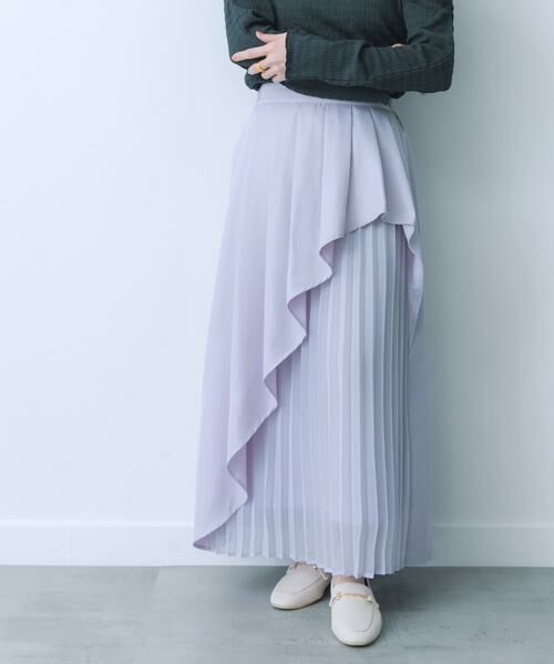 SENSE OF PLACE by URBAN RESEARCH / センスオブプレイス バイ アーバンリサーチ スカート | シアープリーツレイヤードスカート | 詳細2