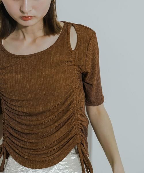 SENSE OF PLACE by URBAN RESEARCH / センスオブプレイス バイ アーバンリサーチ Tシャツ | カットアウトシャーリングトップ(5分袖) | 詳細1