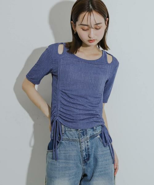 SENSE OF PLACE by URBAN RESEARCH / センスオブプレイス バイ アーバンリサーチ Tシャツ | カットアウトシャーリングトップ(5分袖) | 詳細9