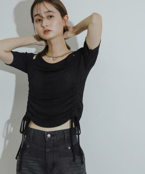 SENSE OF PLACE by URBAN RESEARCH / センスオブプレイス バイ アーバンリサーチ Tシャツ | カットアウトシャーリングトップ(5分袖) | 詳細23