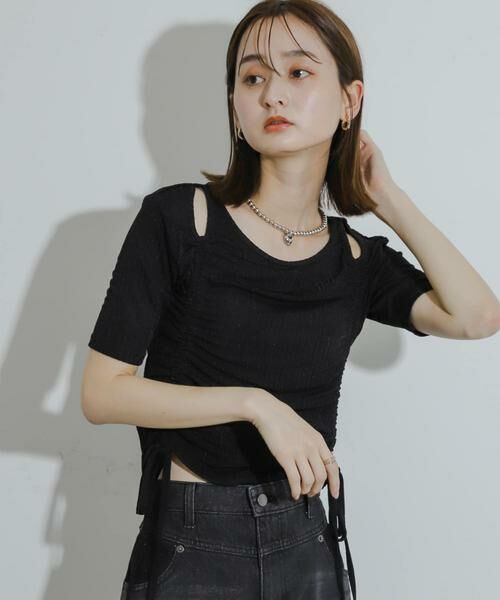 SENSE OF PLACE by URBAN RESEARCH / センスオブプレイス バイ アーバンリサーチ Tシャツ | カットアウトシャーリングトップ(5分袖) | 詳細24