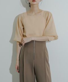 SENSE OF PLACE by URBAN RESEARCH / センスオブプレイス バイ アーバンリサーチ ニット・セーター | シアーボリュームスリーブセーター(5分袖)