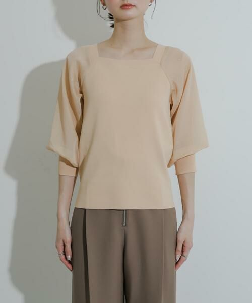 SENSE OF PLACE by URBAN RESEARCH / センスオブプレイス バイ アーバンリサーチ ニット・セーター | シアーボリュームスリーブセーター(5分袖) | 詳細4